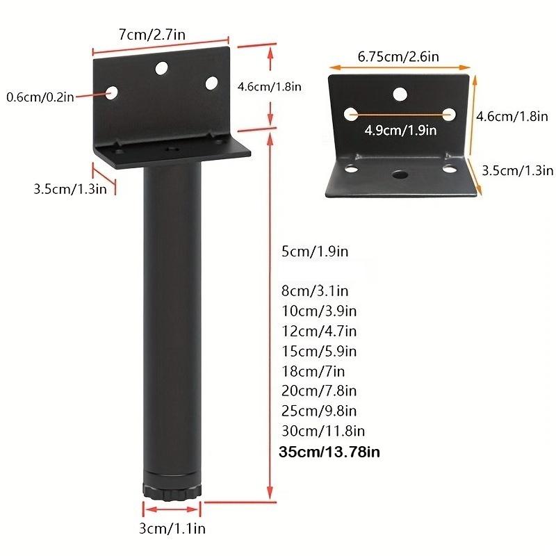 4pcs Multifunctional Adjustable Furniture Legs with Installation Tools and Screws Support Rod Home Column Bracket Furniture Legs