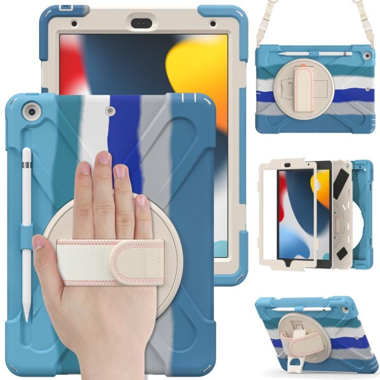 Custom 3-in-1 Protective Tablet Case for iPad 9th 8th 10.2 Inch Shockproof with Wrist Strap and Pencil Holder