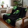 Neongrün Skelett Party Kunst Anime Cartoon Flanelldecke Weiche Warme Decke für Schlafzimmer Sofa Auto Kinder Urlaubsgeschenk