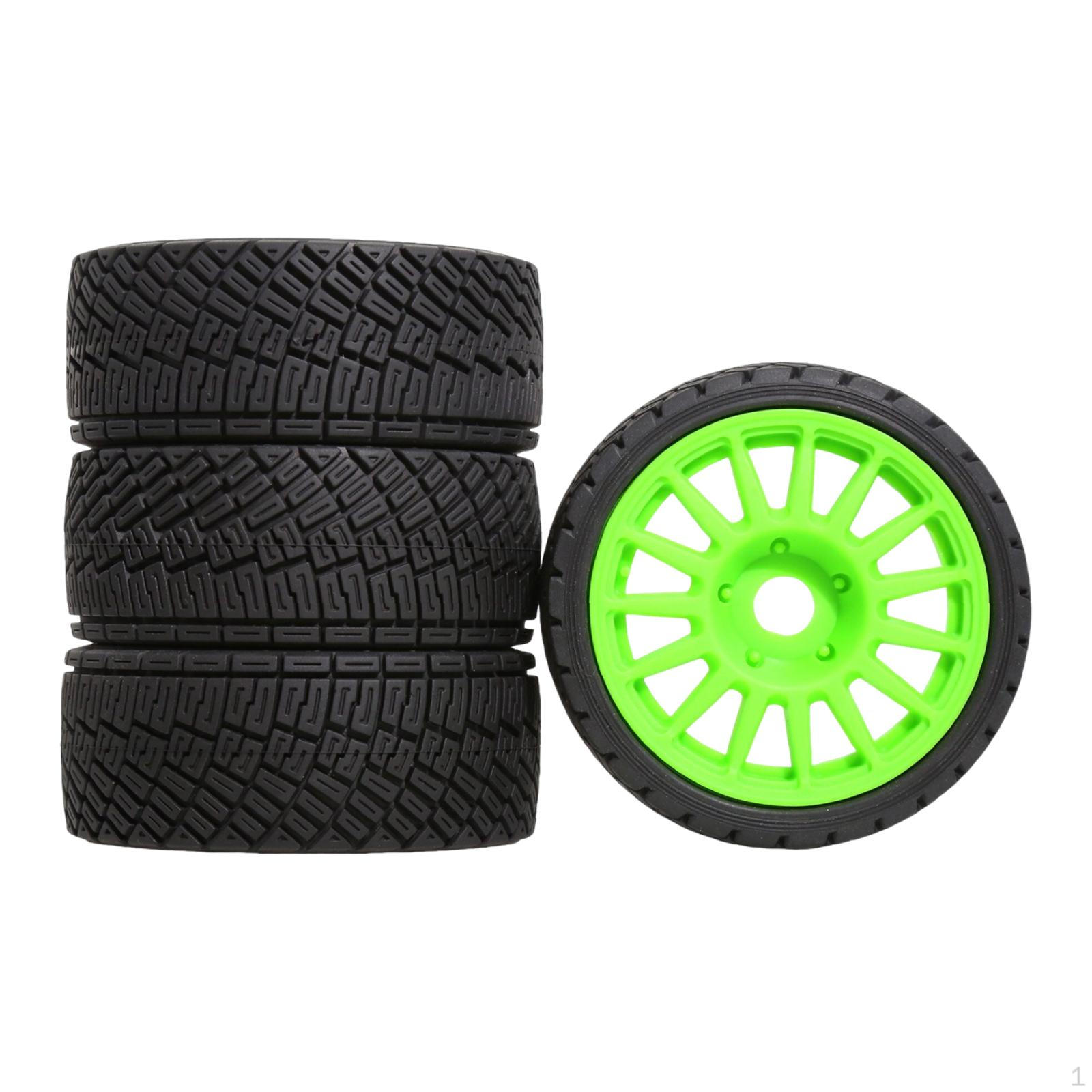 

4 Колеса та шини для DIY, Професійний апгрейд, Легка установка, Міцні для ремонту для W233 1:7 Green Hex