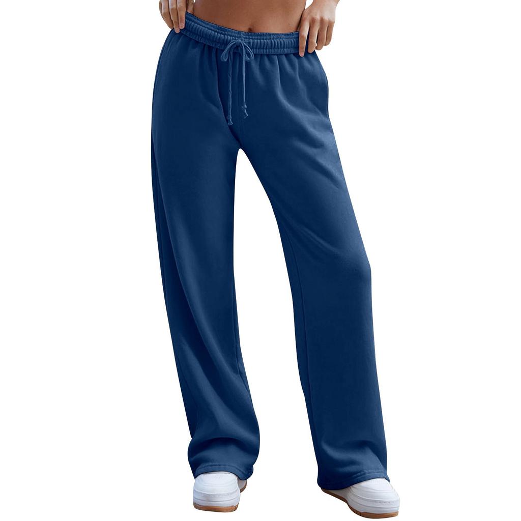 Pantalon de survêtement à jambes larges pour femmes, pantalon de survêtement ample à cordon de serrage à la mode