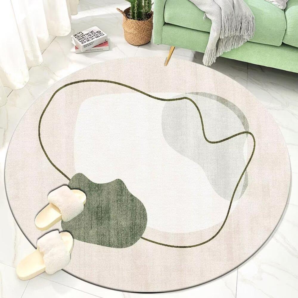 Ins Moderní Styl Roztomilá Dekorace Pokoje Kulatý Koberec Velké Koberce do Obývacího Pokoje Lehký Luxus Domov Pohovkový Koberec Protiskluzová Podložka pod Židli k Toaletnímu Stolku