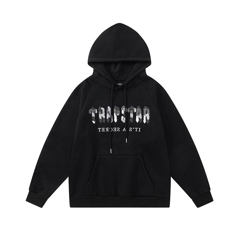 Trapstar Trendy Embroidered Hoodie Set: Unisex High Street Style with Plus Velvet Lining.