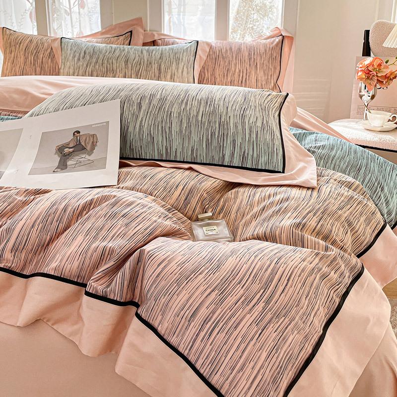 Class A Maternal And Infant Grade 100 Pcs Xinjiang Cotton Digital Printing 4Pcs Set Cotton Pure Cotton Splicing Tencel Cotton Bed Sheet Mattress