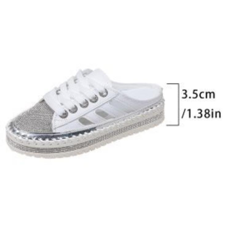 

Трансграничные тапочки Baotou со стразами, женские, новые, подходящие по цвету, толстые, низкие, большого размера, ручная работа 43 белый