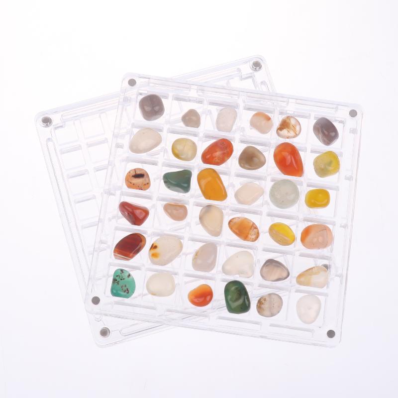 A Collection Of Natural Stones Storage Box For Children'S Experiments, 1Set Of Minerals And Gems For Creativity Gift