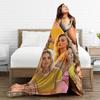 Margot Robbie Collage Bedding Throws Cozy Graphic Blanket For Living Room Picnic Flannel Bedspread Bed Cover