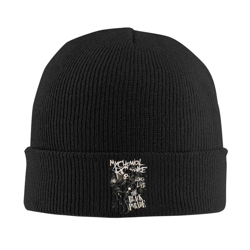 MCR My Chemical Romance Black Parade Tour Knitted Caps for Unisex Unisex Beanies Autumn Winter Hat Acrylic Warm Melon Cap