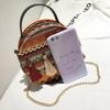 Korean Style Small Round Shoulder Bag With Chain Strap And Tassel For Girls