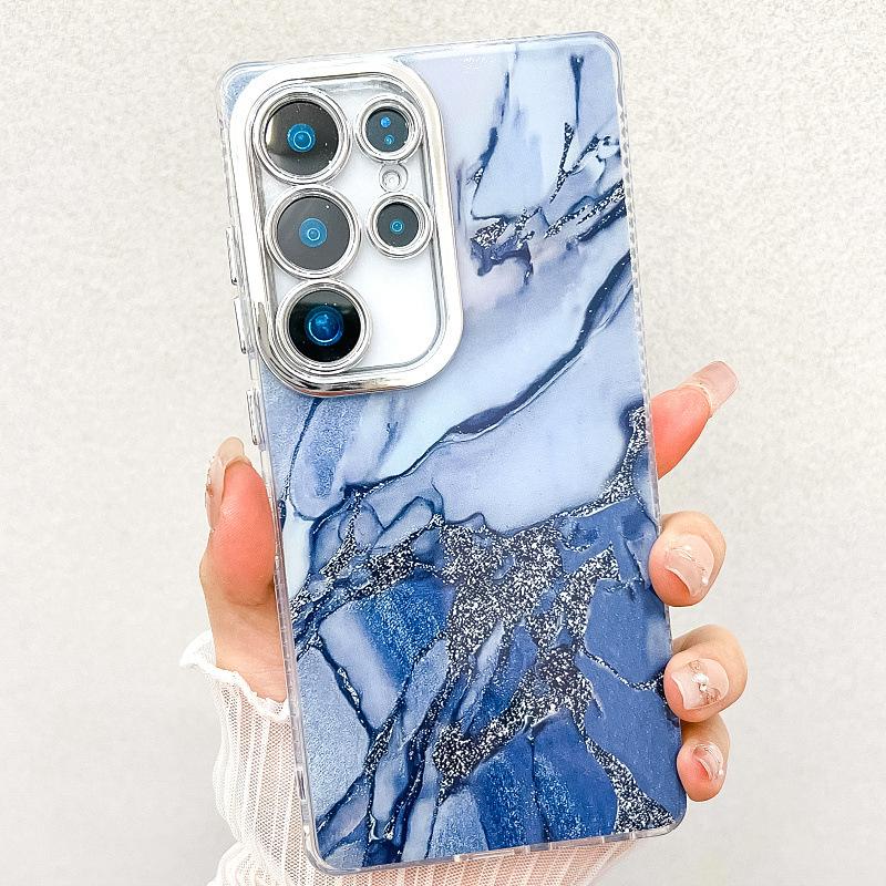 Suitable for New Samsung S25 Ultra Mobile Phone Case S24plus Double Sided Coated Imd Electroplated Marble A55 Case