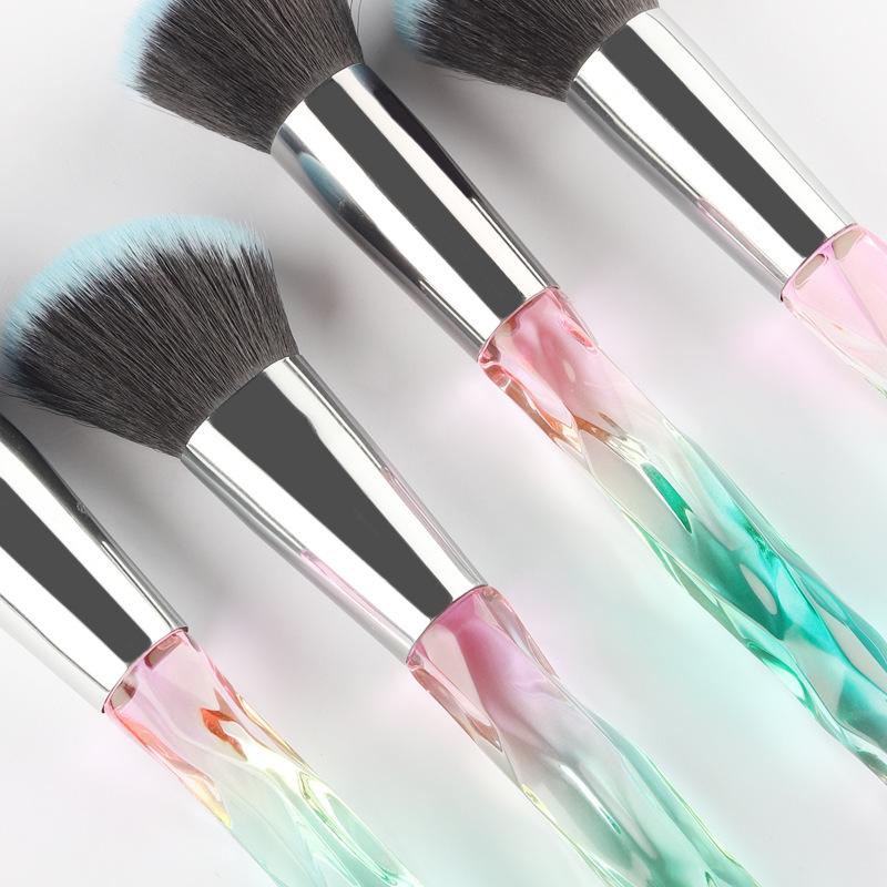 15 diamond handle makeup brush set, colorful crystal eyeshadow brush, loose powder brush, eyebrow brush, multi-functional beauty tool.