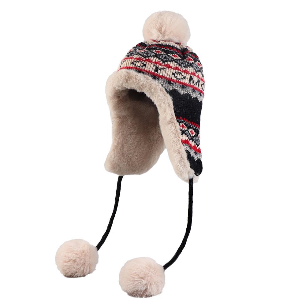 Wintermütze mit Ohrenklappen Warme Herbst- und Winterplüsch-Ohrenklappenmütze Winddicht Vielseitiger Ohrenschutz Skimütze