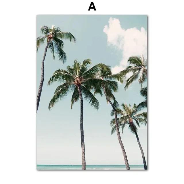 Green Beach Scenery Seascape Landscape Aesthetic Canvas Painting Posters and Prints Wall Art Picture For Living Room Decoration