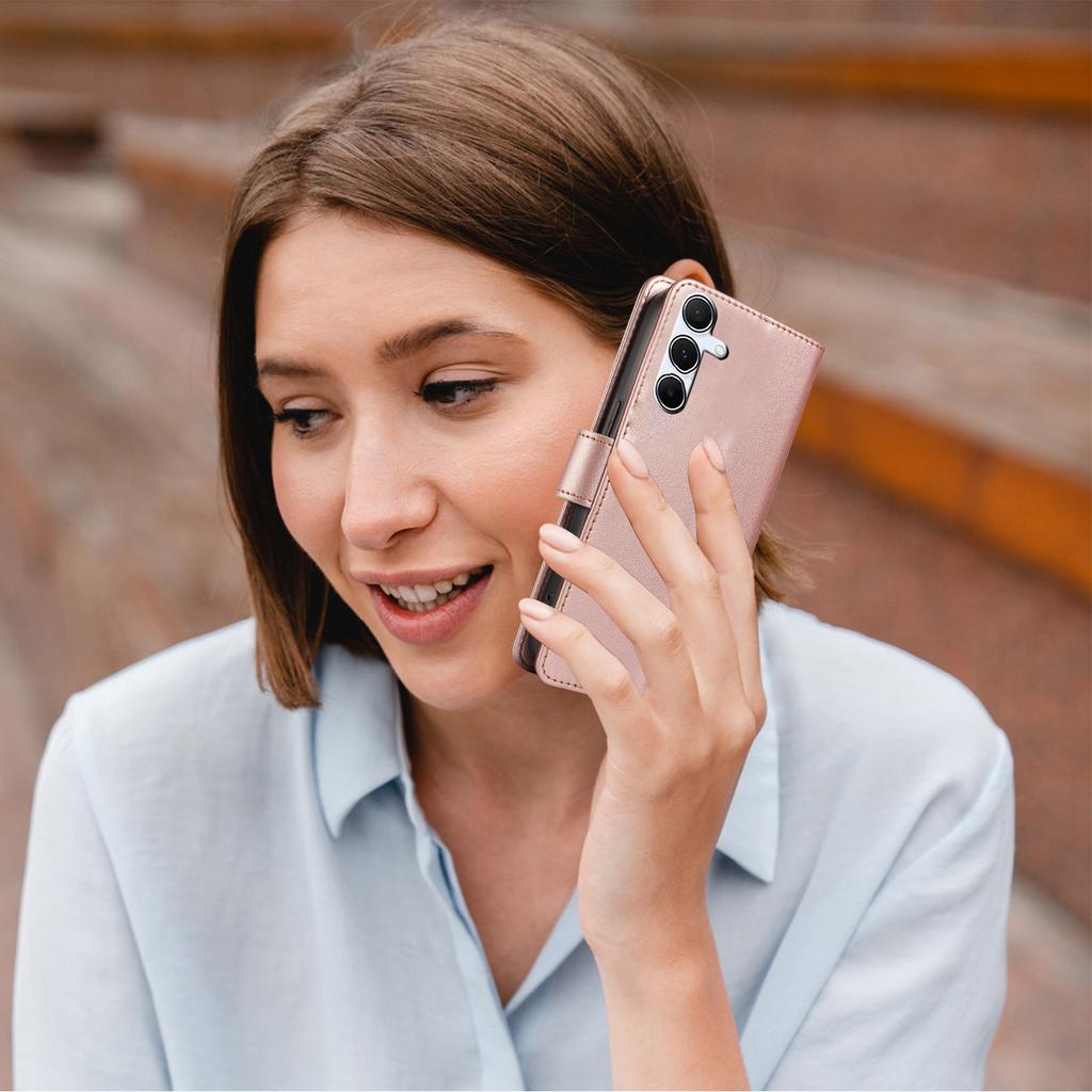 For Samsung Galaxy A36 5G Case RFID Blocking Leather Wallet Flip Phone Cover with Wrist Strap