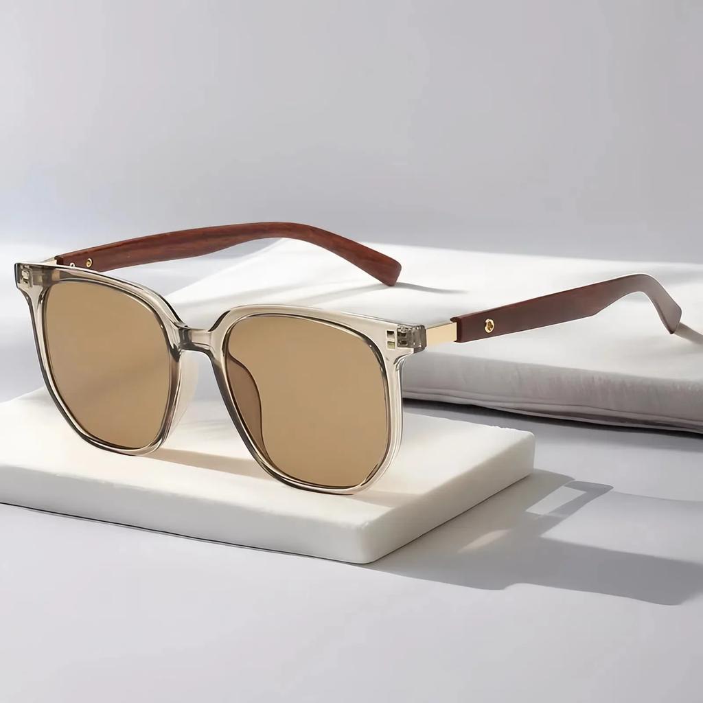 Retro Sunglasses For Men Fashion square Glasses Vintage Sun Glasses Women Luxury Wood Anti-Blu-Ray Lens Eyewear UV400