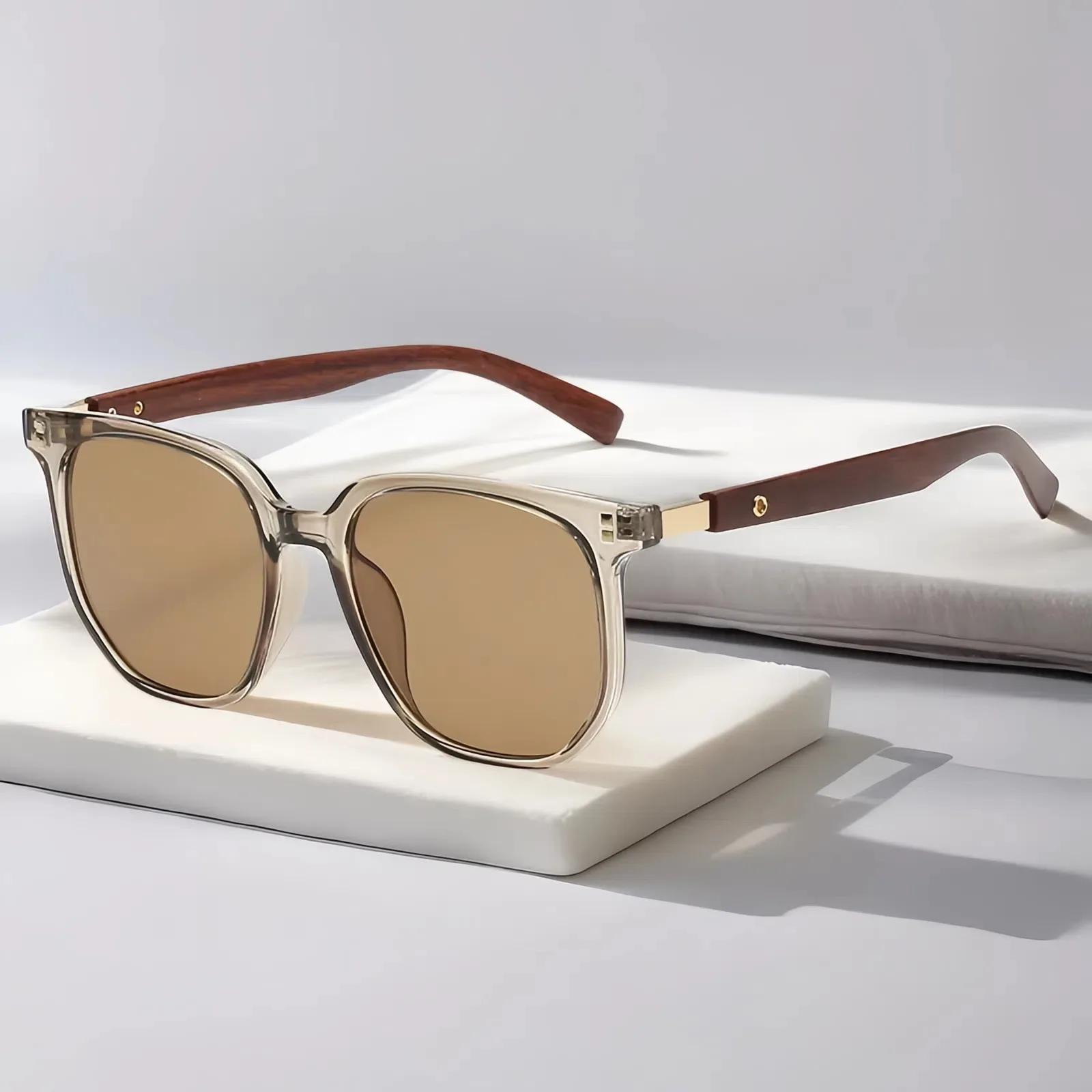 

Ретро Солнцезащитные очки для мужчин Модные квадратные очки Винтажные Солнцезащитные очки Женские Роскошные Деревянные Линзы против синего света Очки UV400