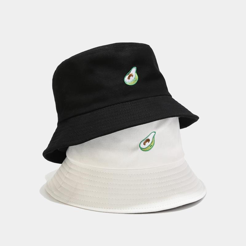 Unisex Bucket Hat Foldable Cute Fashional Fruit Embroidery Travel Beach Sun Hat Outdoor Cap