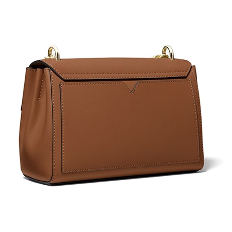 Michael Kors Lita Commuter Chain Flap Gold Buckle Leather Handbag Crossbody Medium Women handbags Brown 35T0GXPL2O-230