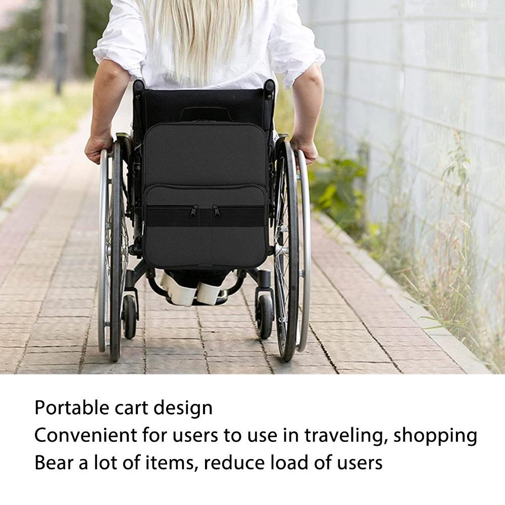 Large Capacity Wheelchair Bag Waterproof Durable Hanging Wheelchair Bag Easy Access Multi Layer Wheelchair Pouch Bag Outdoor