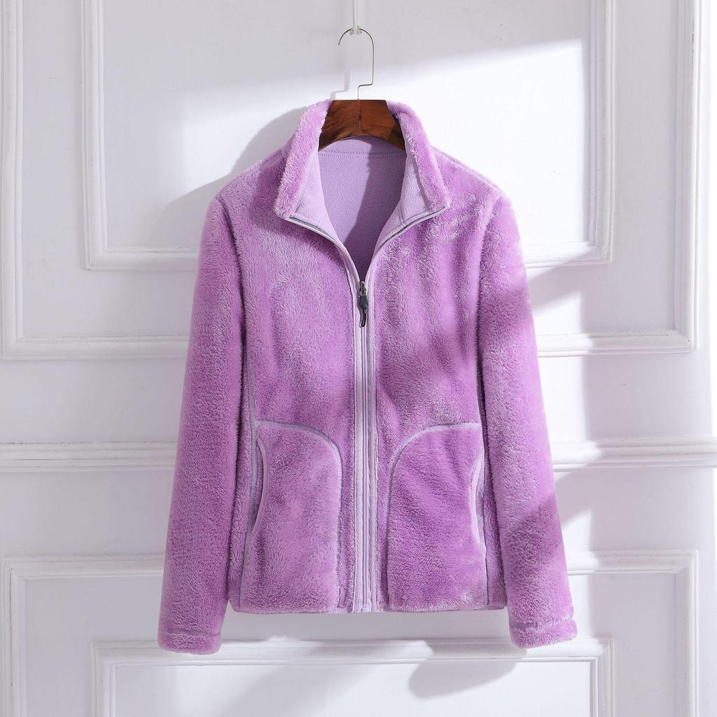 Unisex Reversible Fleece Jacket: Thickened Velvet Windsheeter with Polar Fleece Inner, Perfect for Autumn and Winter