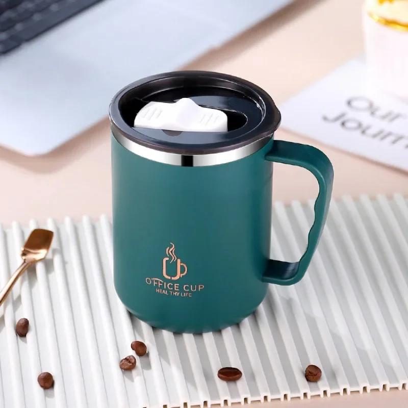 500ml Thermos Mug 304 Stainless Steel Coffee Cup With Handle Leak-Proof Vacuum Flask Insulated Cup Portable Thermal Water Bottle