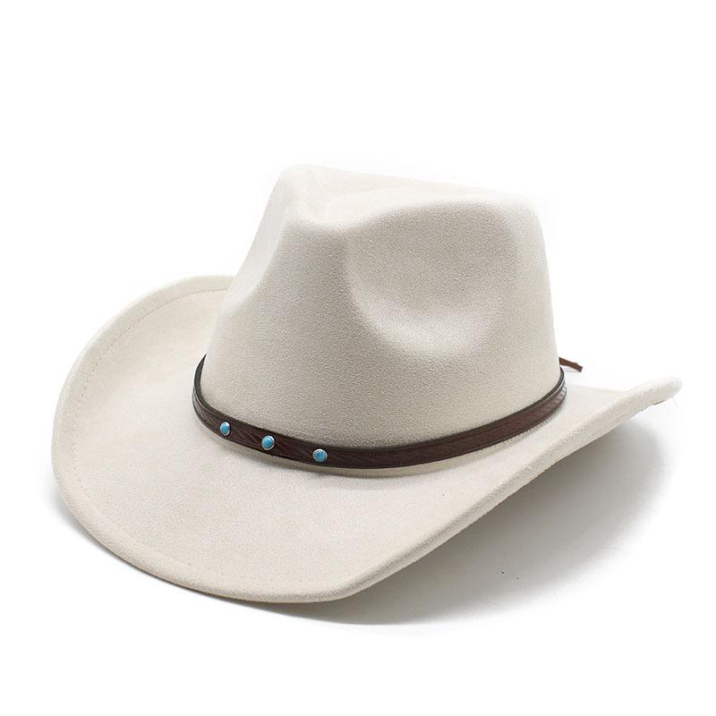 Minority Woolen Hat Men And Women Couple Hat Suede Western Cowboy Top Hat