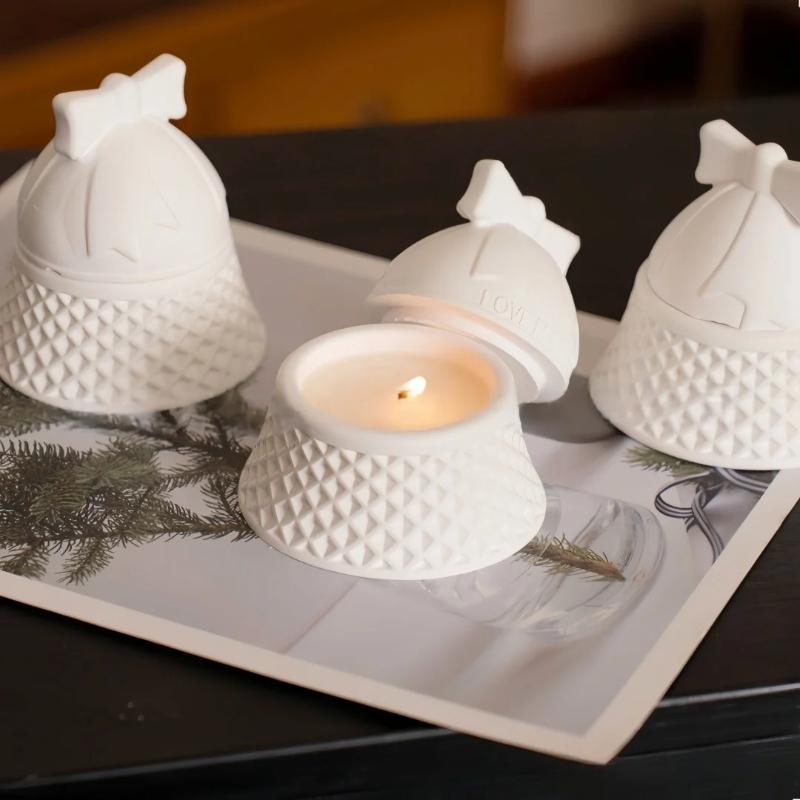Weihnachtsglocken-förmige Silikonform für Aromatherapie Gips Kerzenhalter Gipsgefäß Epoxidharz Kerzenbehälter Dekorationsform