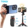 TOKQI Portable Selfie Stick Tripod with Fill Light Handheld Selfie Phone Mount for iOS Android Mini Quadruped Wireless Remote 7