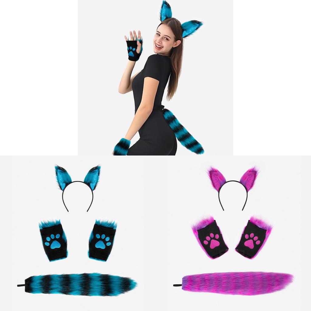 Plush Fox Costume Accessories With Ears And Tail For Cosplay And Halloween Parties