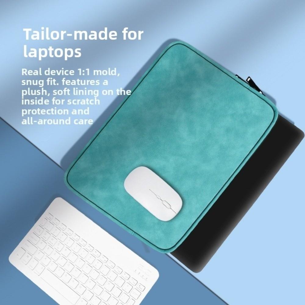 PU Leather Notebook Pouch Solid Color Laptop Case Durable Laptop Sleeve Bag  Computer Protection