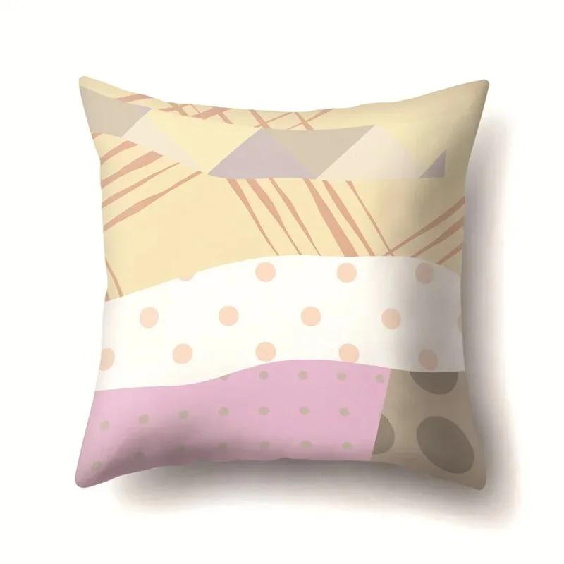 Fashionable Geometric Splicing Printed Pillowcases, Living Room Sofa Cushion Covers, Bedroom Dormitory Bedside Home Decoration