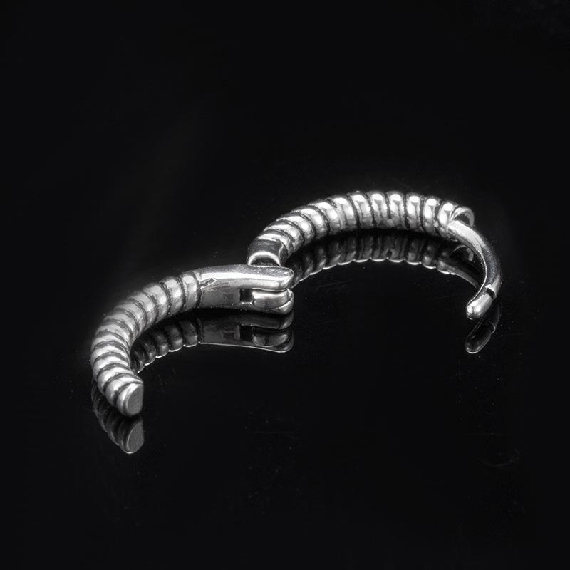 Men's Stainless Steel Skull Totem Earrings - Retro Ear Hoops/Clips