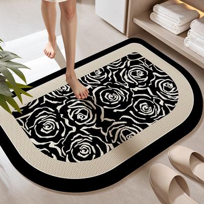 Toilet Floor Mat Non-slip Bathroom Door Mat Absorbent Foot Mat Toilet Quick-drying Diatom Mud Carpet At the Door of the Toilet