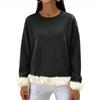 Women's Casual Round Neck Long Sleeve Sweatshirt Solid Color Sweatshirt