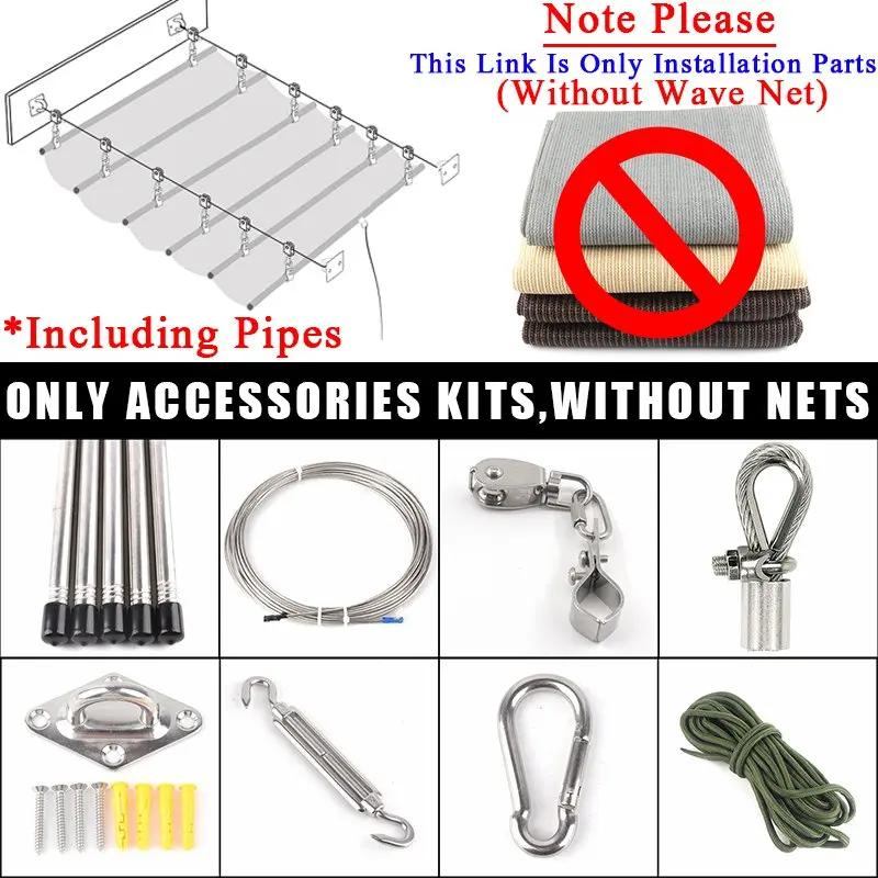 Wave Retractable Sunshade Net Telescopic Awning Outdoor Sun Shading Sail Garden Sunblock Nettings Swimming Pool Sun Shade Canopy