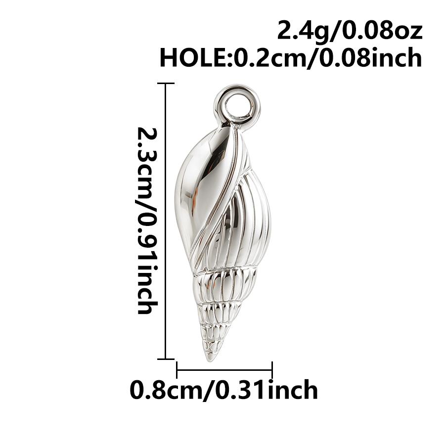 Titanium Steel Charm Silver Color Sea Animal Starfish Tail Sea Wave Shape Stainless Steel Charms For Jewelry Making Bulk Pendant