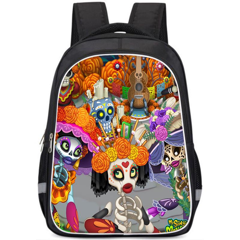Durable Nylon My Singing Monsters Backpack With Vibrant Prints For School Kids