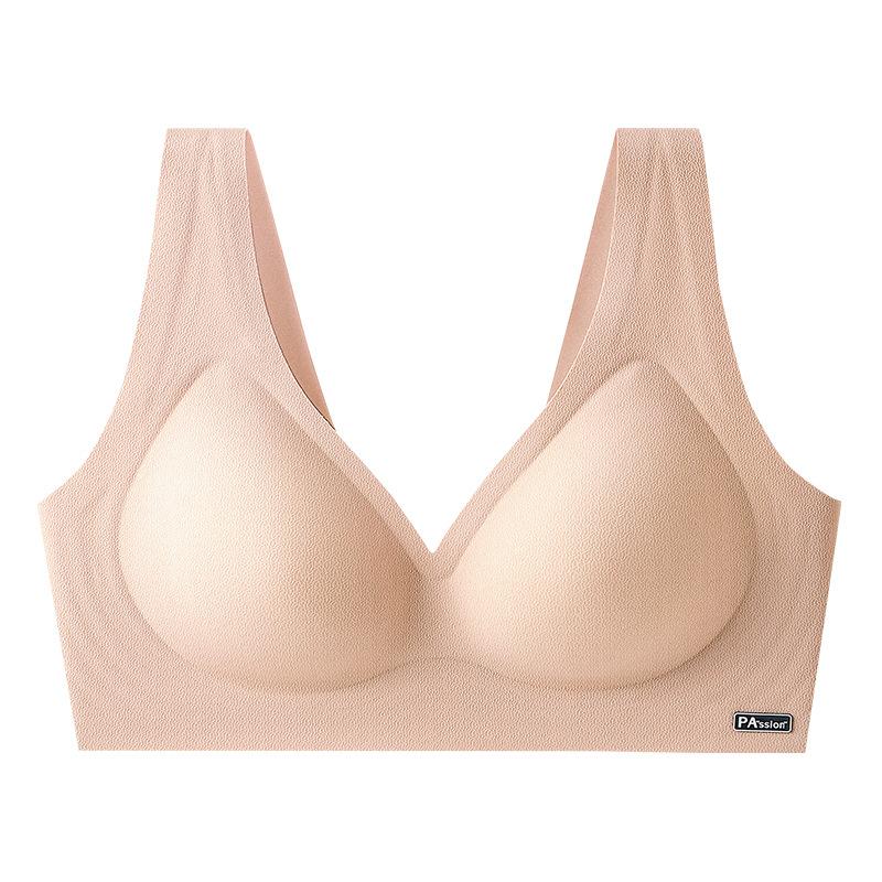 Traceless Underwear Women's Vest Type Thin Comfortable Nude Feeling Gathering Integrated Fixed Cup No Steel Ring Sports Bra -