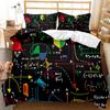 Math Duvet Cover Set Queen Size Mathematics Formula Print Bedding Set For Kids Boys Girls Educational Polyester Comforter Cover