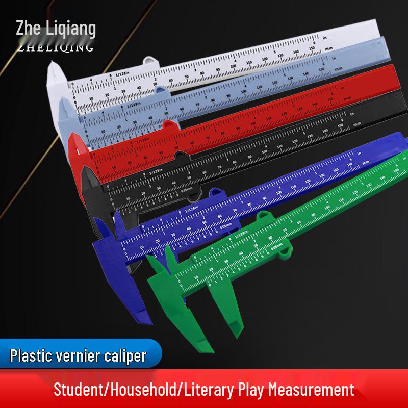 

0-150mm Double Scale Plastic Vernier Caliper - Multicolor, Student Mini Measuring Tool