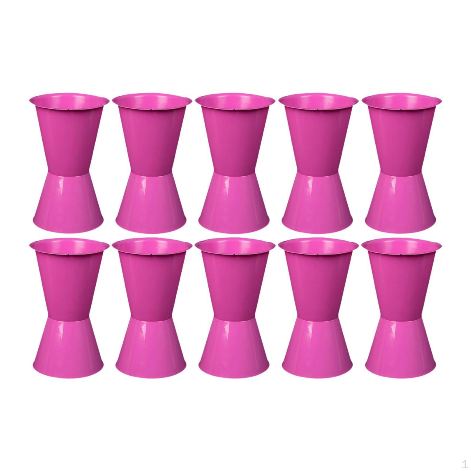 

10 Pieces Flower Buckets Cone Vase Decorative Multipurpose Floral Arrangement розовый