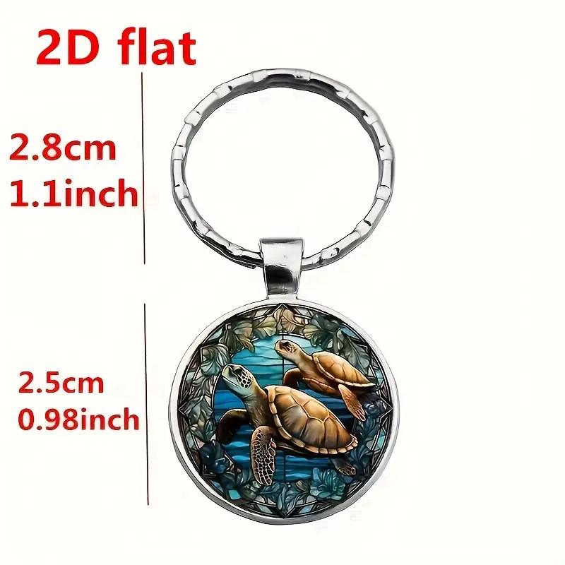 Modern Minimalist Glass Keychain With Double Turtle Design For Gift Giving And Party Decor
