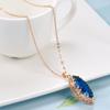 Horse Eye Pendant Necklace Rose Red Artificial Zircon Rose Gold Color Italian Craft Retro Style Necklace Wedding Party Jewelry