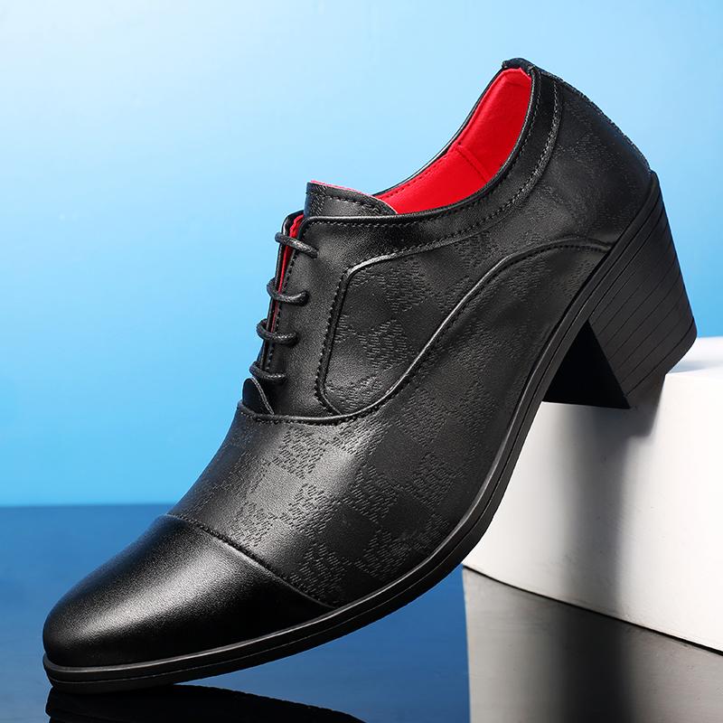 Luxury Classic Men's Genuine Leather Shoes Banquet Dress Shoes Men's Business Shoes High Heel Shoes Pointed Men's Wedding Shoes