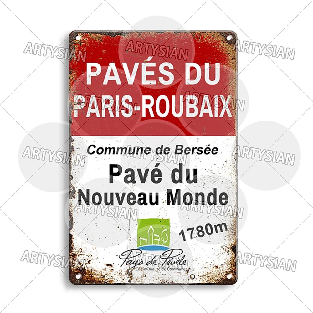 

Tour de France Metal Sign Cycling Plaque Paves Du Paris Roubaix Col du Galibier Col de Sarenne Alpe d Huez Mont Ventoux Glandon 20x30cm