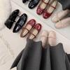 One Line Belt Small Man Spring Mary Jane Shoes Women's Pumps Shoes 100 Bows New Skirt Matching