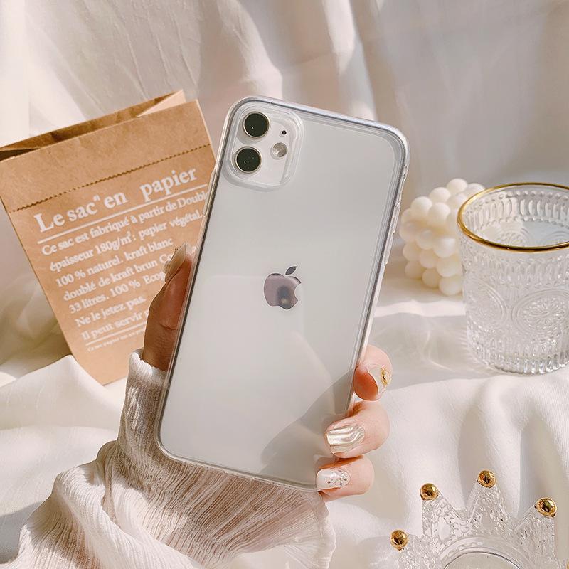 Funda Transparente para Teléfono Móvil IPhone15 16 Apple Xsmax Funda Protectora 11 Sencilla XR Color Sólido Minimalista Aplicable 14pro