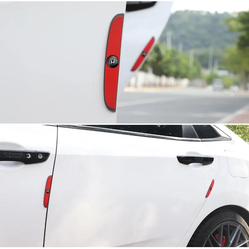 4pcs Rubber Bumper Strip Car Door Anti-Collision Emblem Sticker For Honda Civic Fit Jazz Accord Pilot CRV Odyssey Passport City