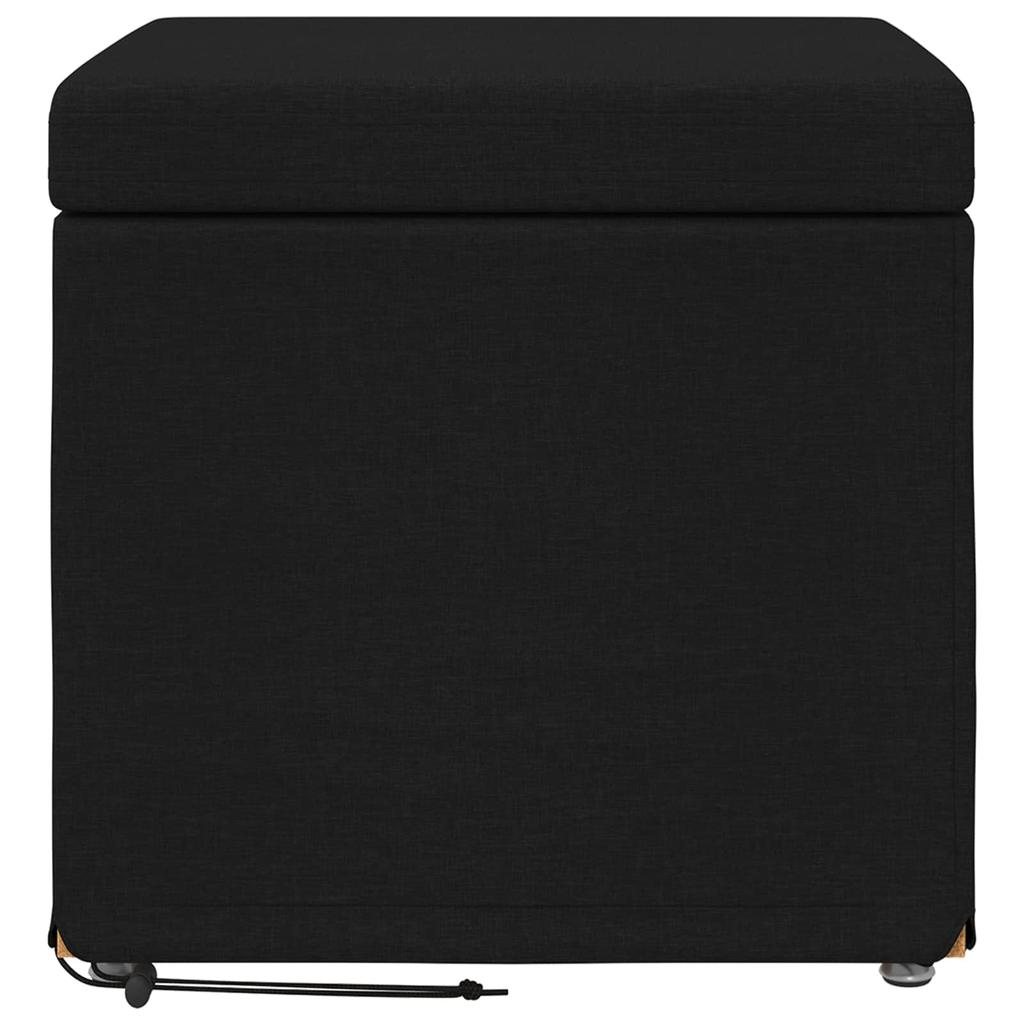 Black Stool 41 x 41 x 40 cm Fabric and Particleboard