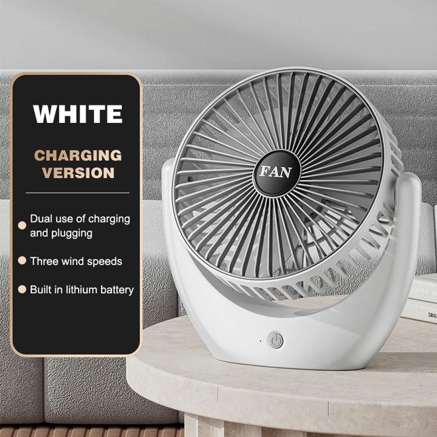 2025 New Rechargeable Fan Portable Air Conditioner Desk Air Cooling Fan with 180° Adjustable and 3 Wind Speeds for Home Office белый